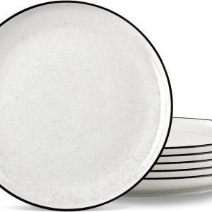 Modern White Ceramic Dinner Plates Set for Everyday Dining